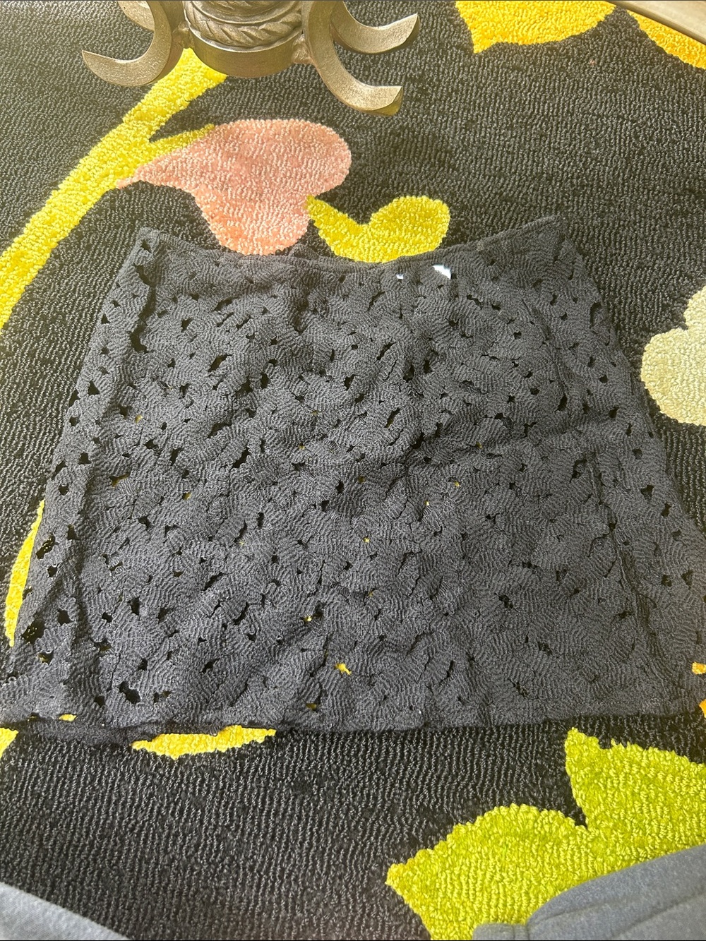 Kimberly Taylor black crochet skirt